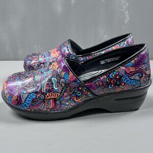 Easy Street Easy Works Women's Colorful Paisley Non-Slip Clogs Work Shoes - 10 W